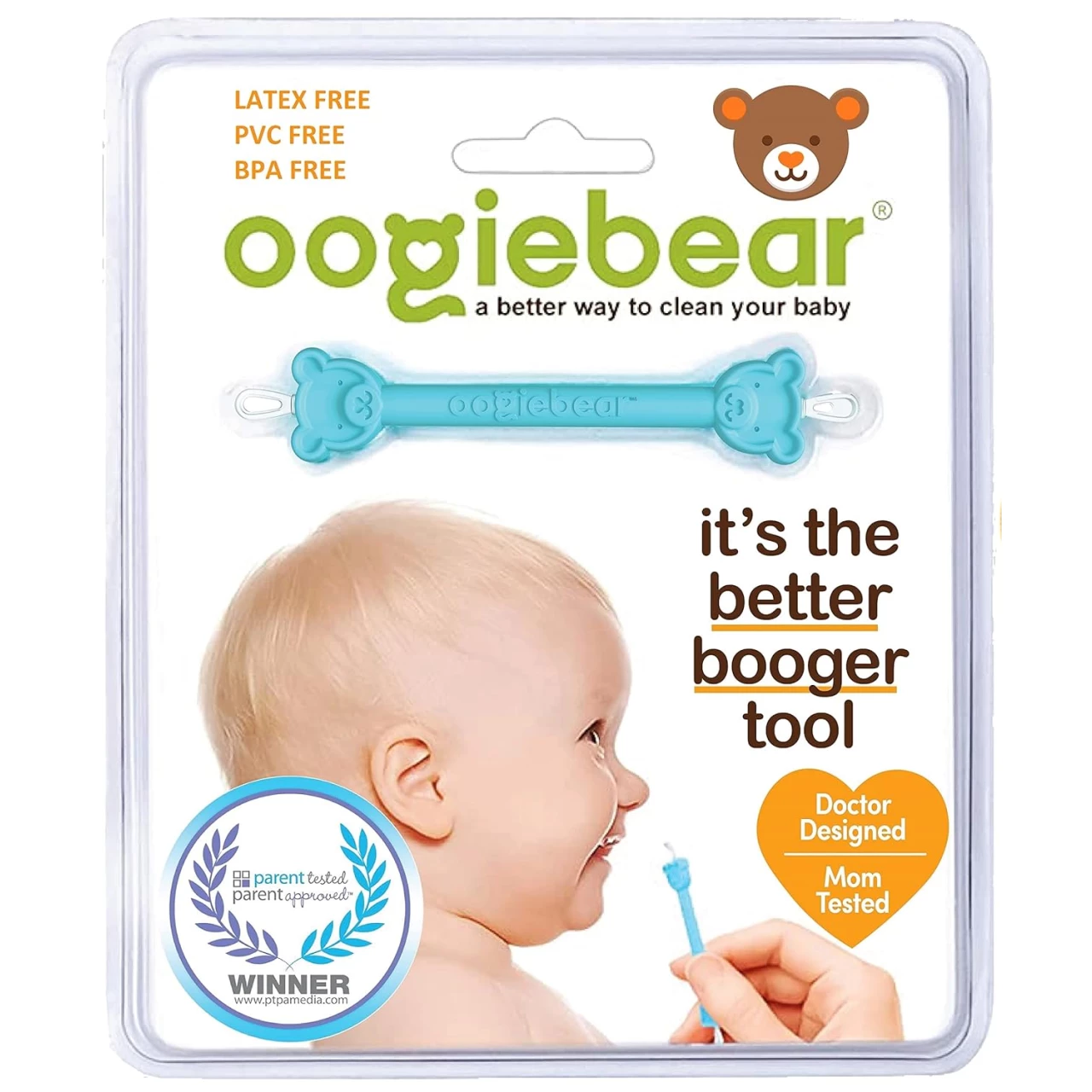 oogiebear - Nose and Ear Gadget. Safe, Easy Nasal Booger and Ear Wax Remover for Newborns, Infants and Toddlers. Dual Earwax and Snot Remover. Aspirator Alternative