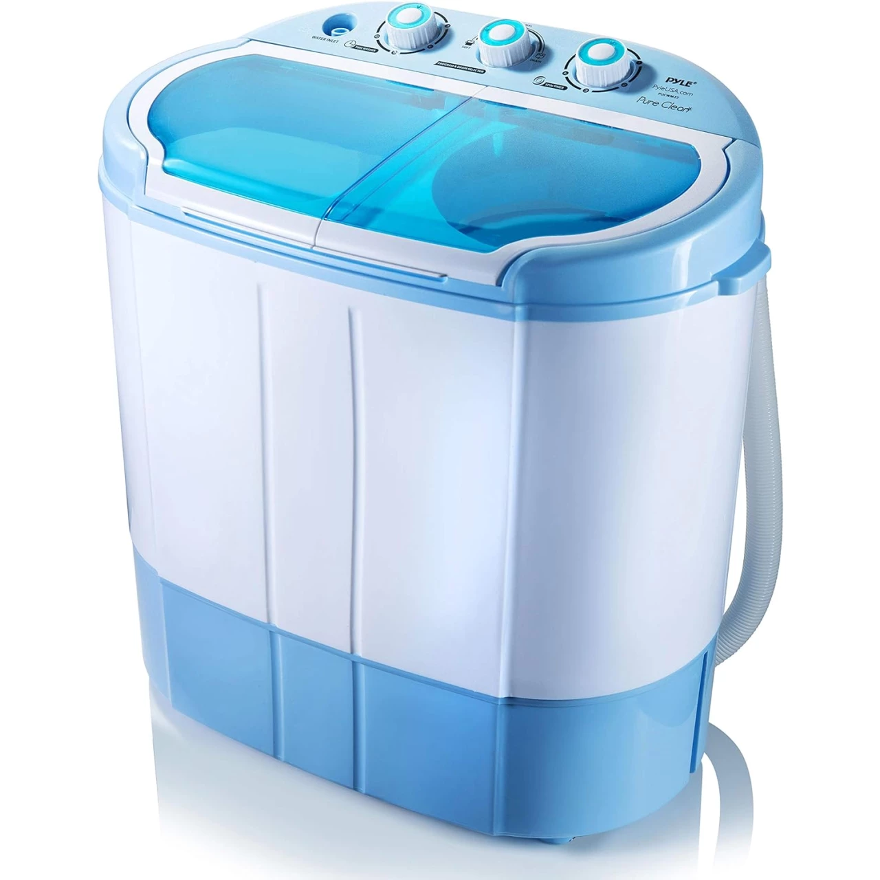 Pyle Portable 2-in-1 Washing Machine &amp; Spin-Dryer - Convenient Top-Loading Easy Access, Energy &amp; Water Efficient Design, Ideal for Smaller Loads - No Special Parts or Plumbing Required - 2 FT Drainage Hose