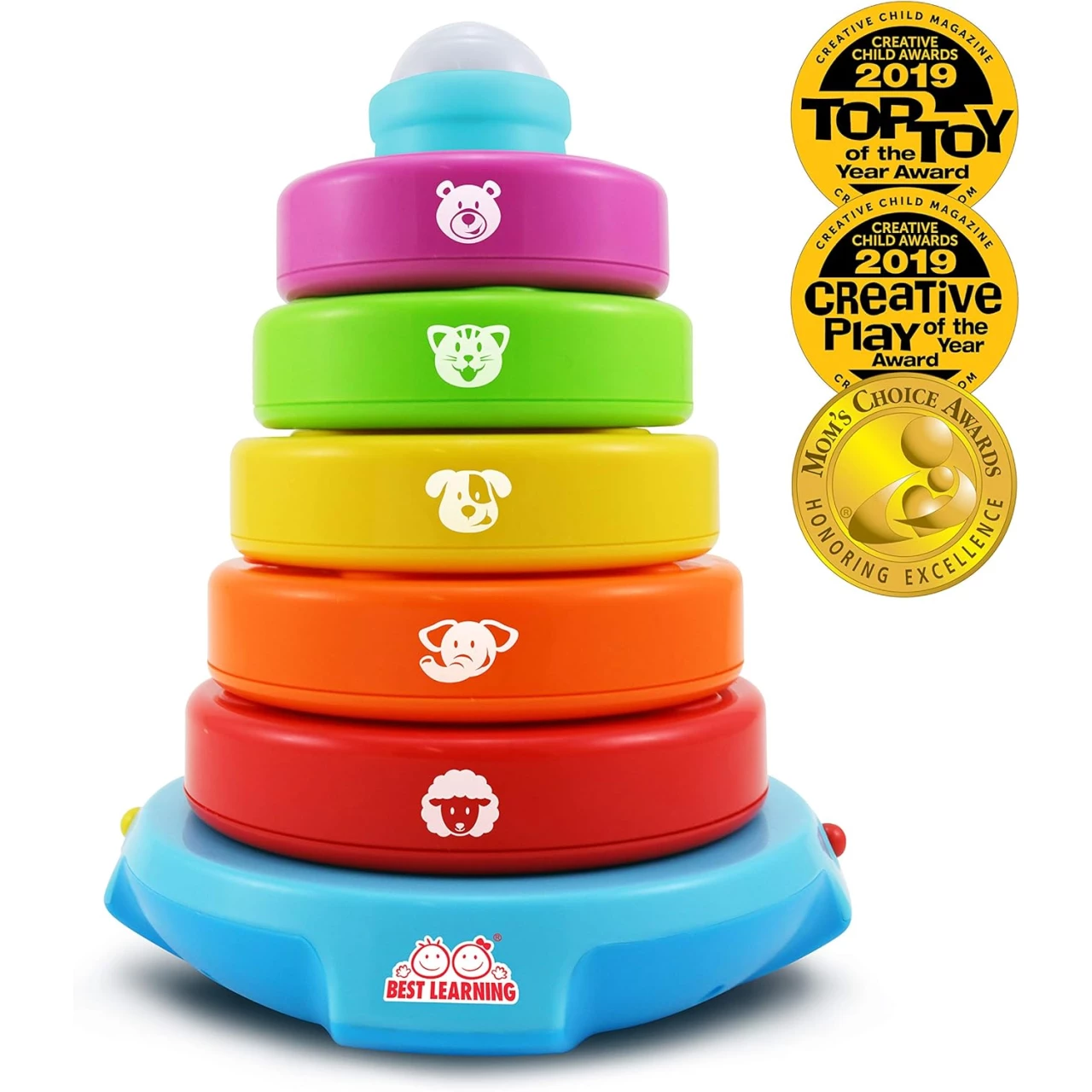 BEST LEARNING Stack &amp; Learn - Developmental Educational Activity Stacking Toy for Infants Babies Toddlers for 6 or 9 Month Old Baby Toys and Up | First 1 Year Boy Girl Birthday Present