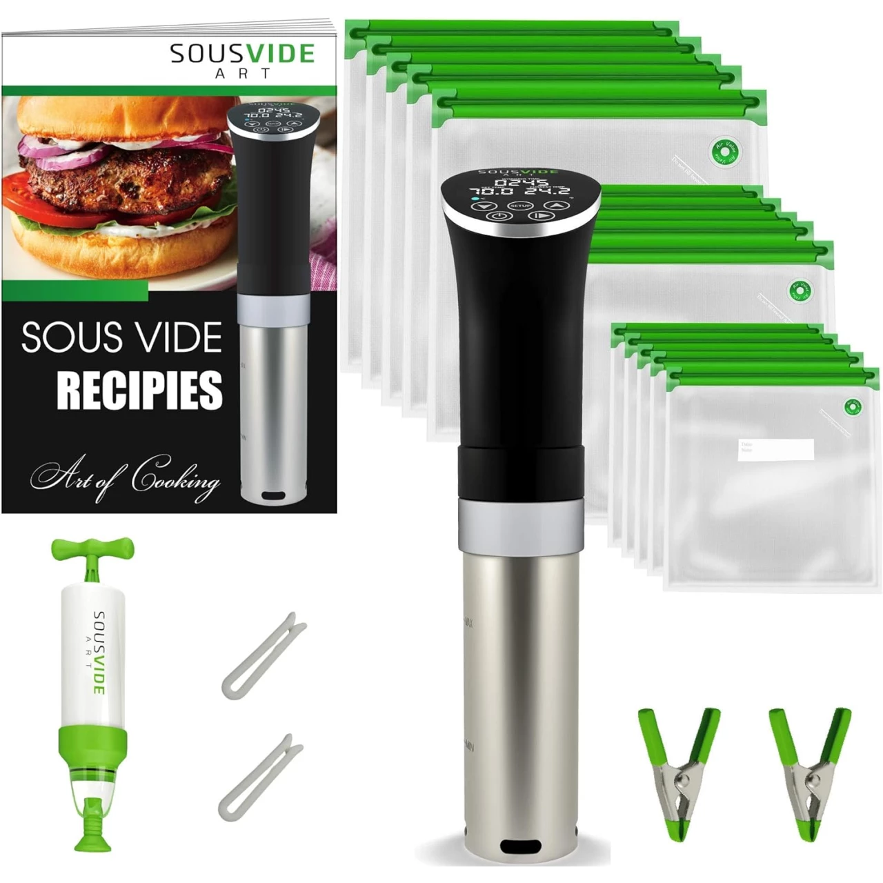 SOUSVIDE ART Precision Cooker Kit (1000 Watts Sous Vide Cooker)