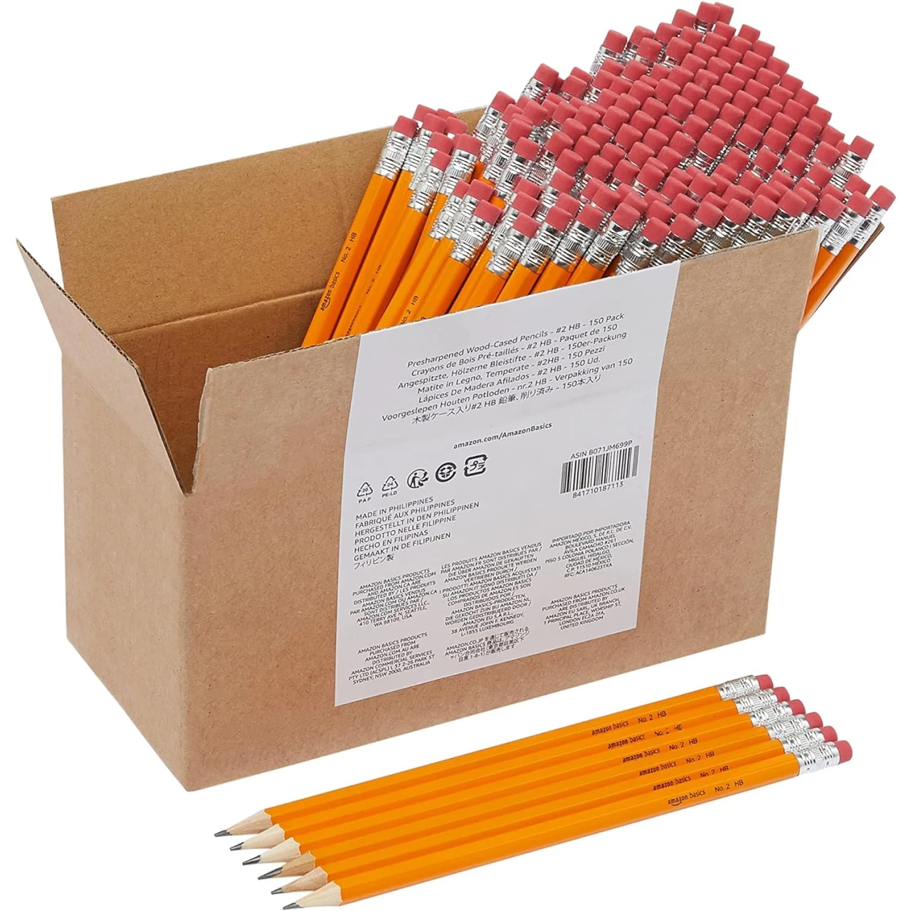Amazon Basics Woodcased #2 Pencils, Pre-sharpened, HB Lead
