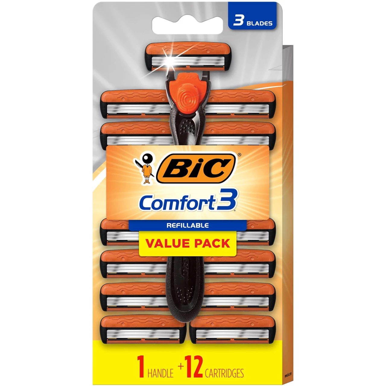 BIC Comfort 3 Refillable Razors for Men