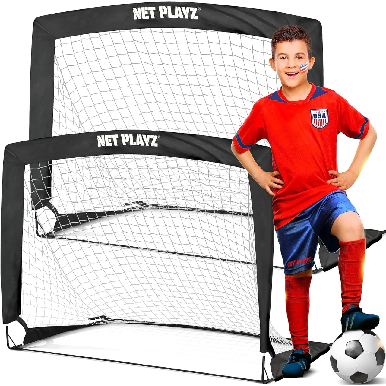 Soccer Goals Soccer Net, Pop-up Football Goals, Portable 4&rsquo;x3&rsquo;ft, Kids Youth &amp; Teens Backyard Games, Practice &amp; Training
