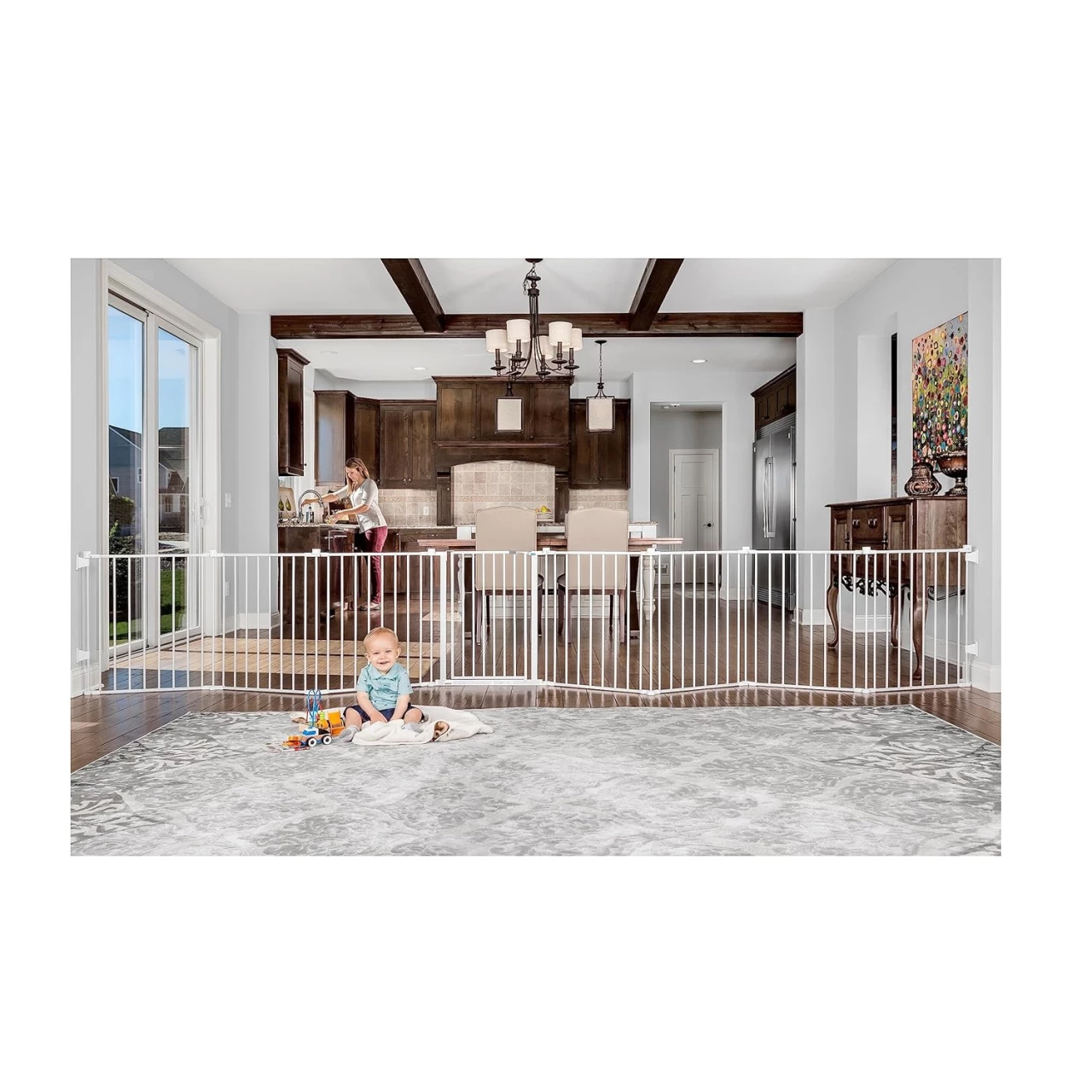 Regalo 192-Inch Super Wide Adjustable Baby Gate and Play Yard, 4-In-1