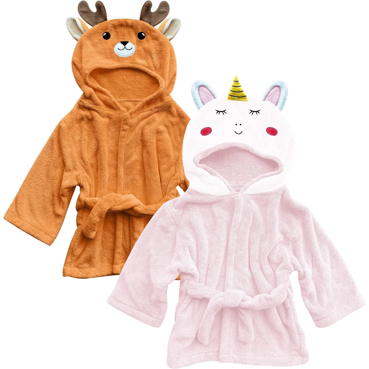 Sunny zzzZZ Baby Animal Face Robe for 0-9 Months - Baby Bath Hooded Robe