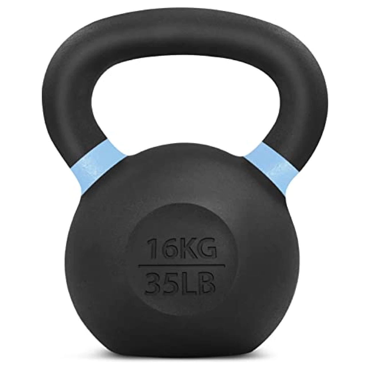 Yes4All Powder Coated Cast Iron Competition Kettlebell with Wide Handles &amp; Flat Bottoms – 16 KG / 35 LB