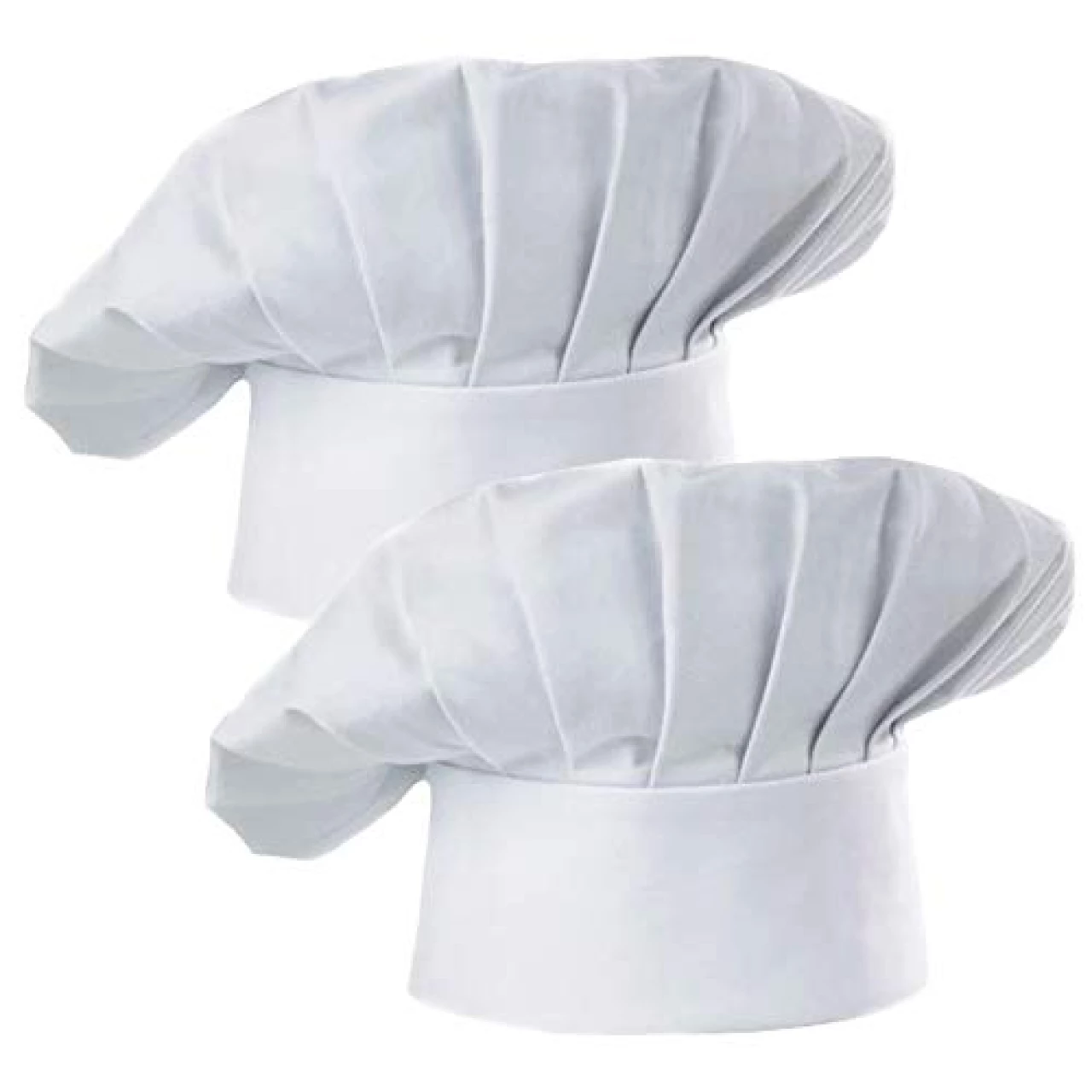 Hyzrz Chef Hat Set of 2 Pack Adult Adjustable Elastic Baker Kitchen Cooking Chef Cap (White)