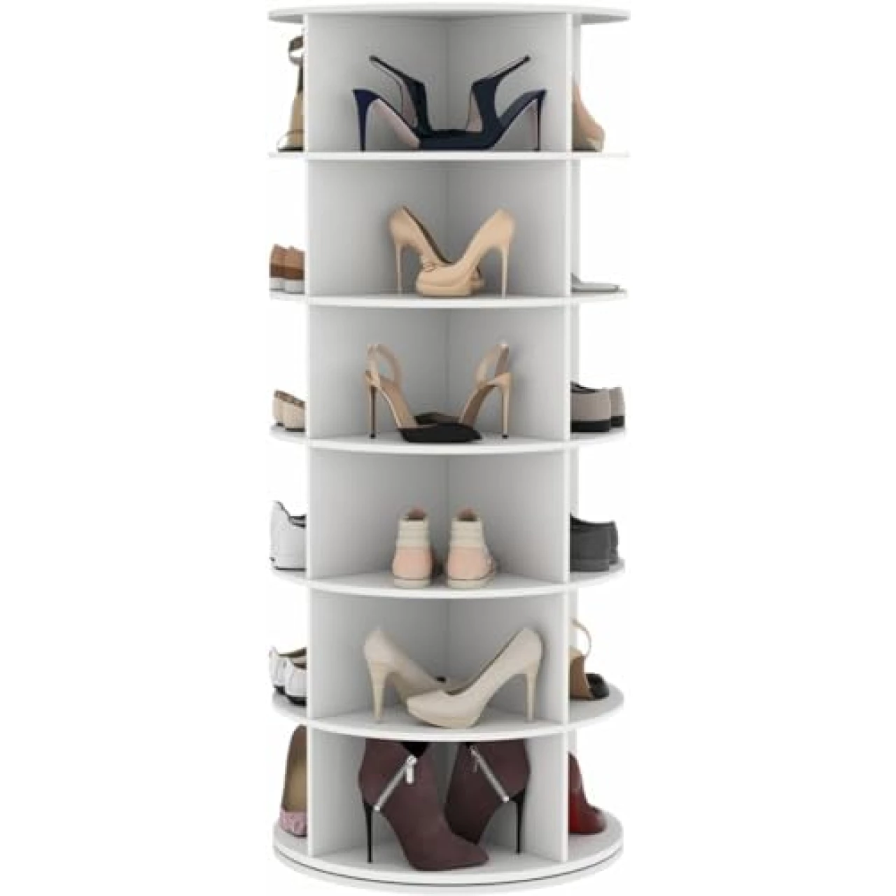 Nimaolt Rotating Shoe Rack Tower 6-tier 360°Spinning Shoe Rack Free Standing Revolving Shoe Storage Organizer