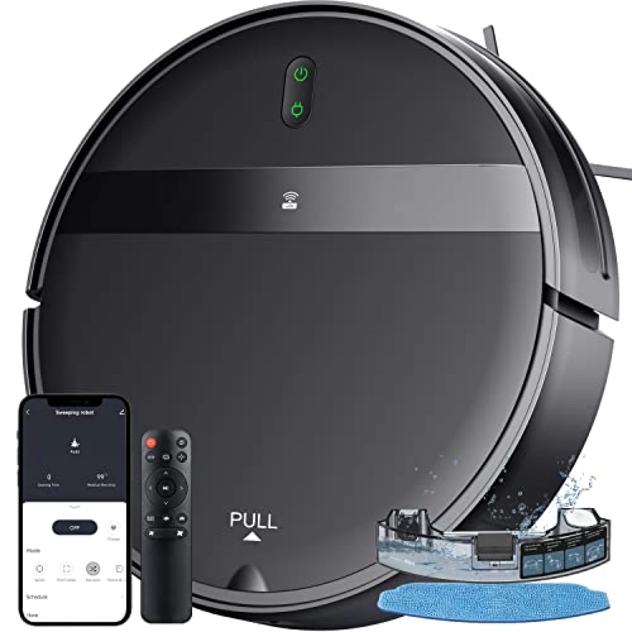 MANVINS Robot Vacuum and Mop Combo, App/Alexa, Robotic Vacuum with WiFi/Bluetooth, Self-Charging Mopping Robot Vacuum Cleaner, Set Schedule, Max Strong Suction Ideal for Pet Hair