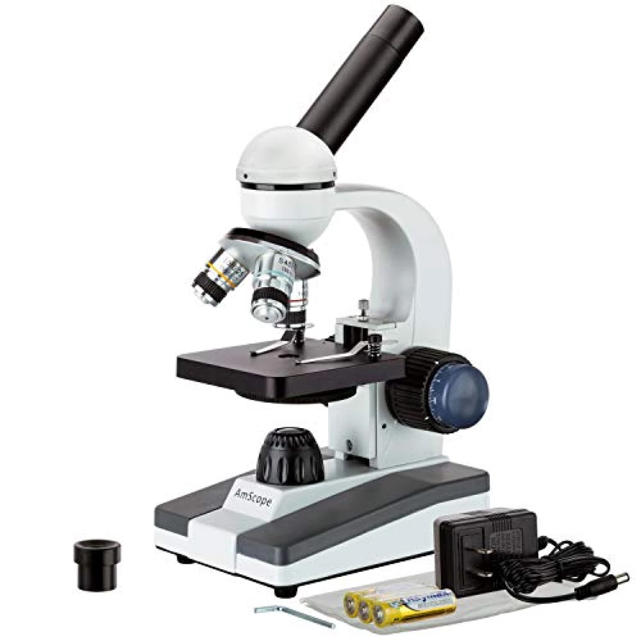 AmScope M150C-I 40X-1000X All-Metal Optical Glass Lenses Cordless LED Student Biological Compound Microscope