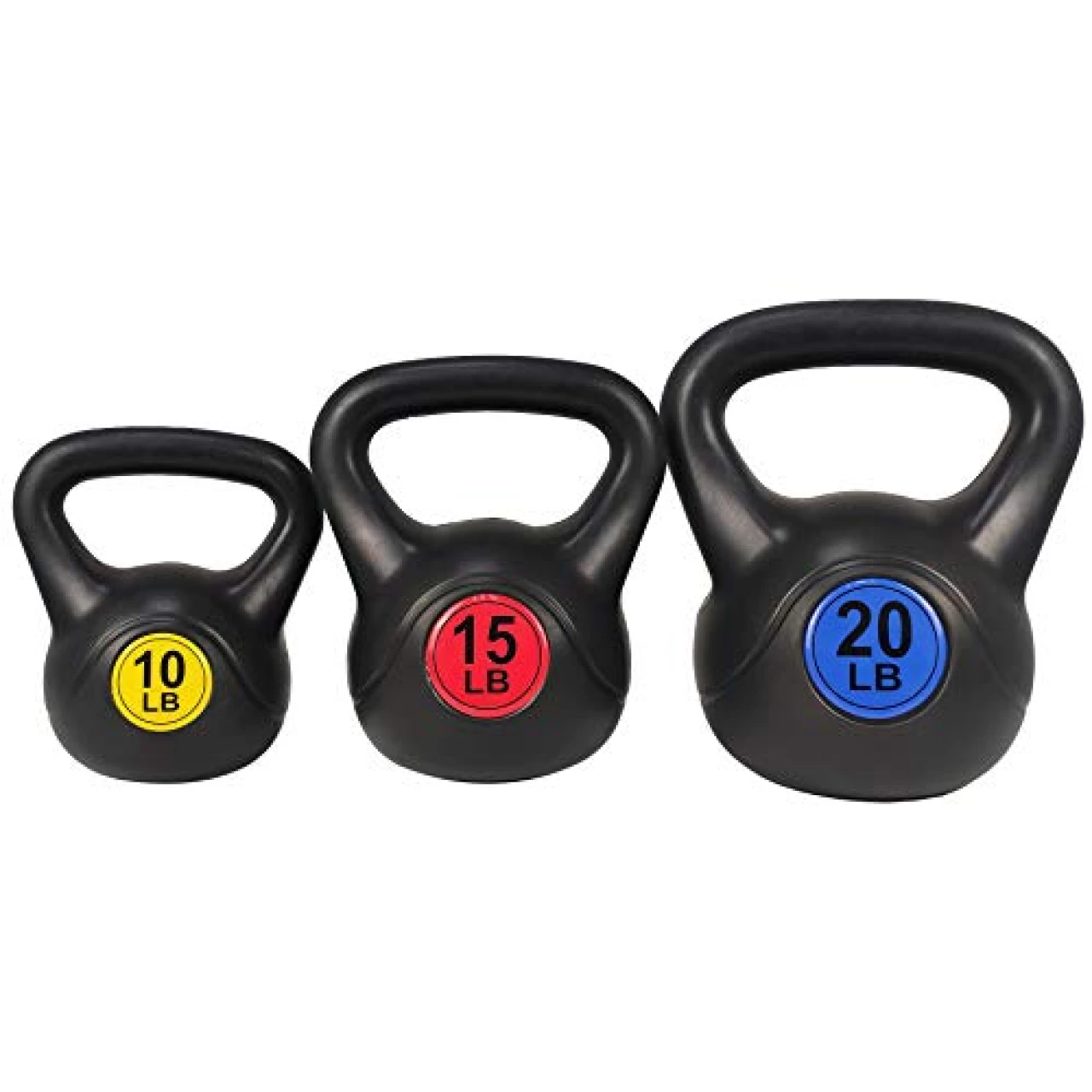BalanceFrom Wide Grip Kettlebell Exercise Fitness Weight Set, 45LB Set of 3: 10/15/20