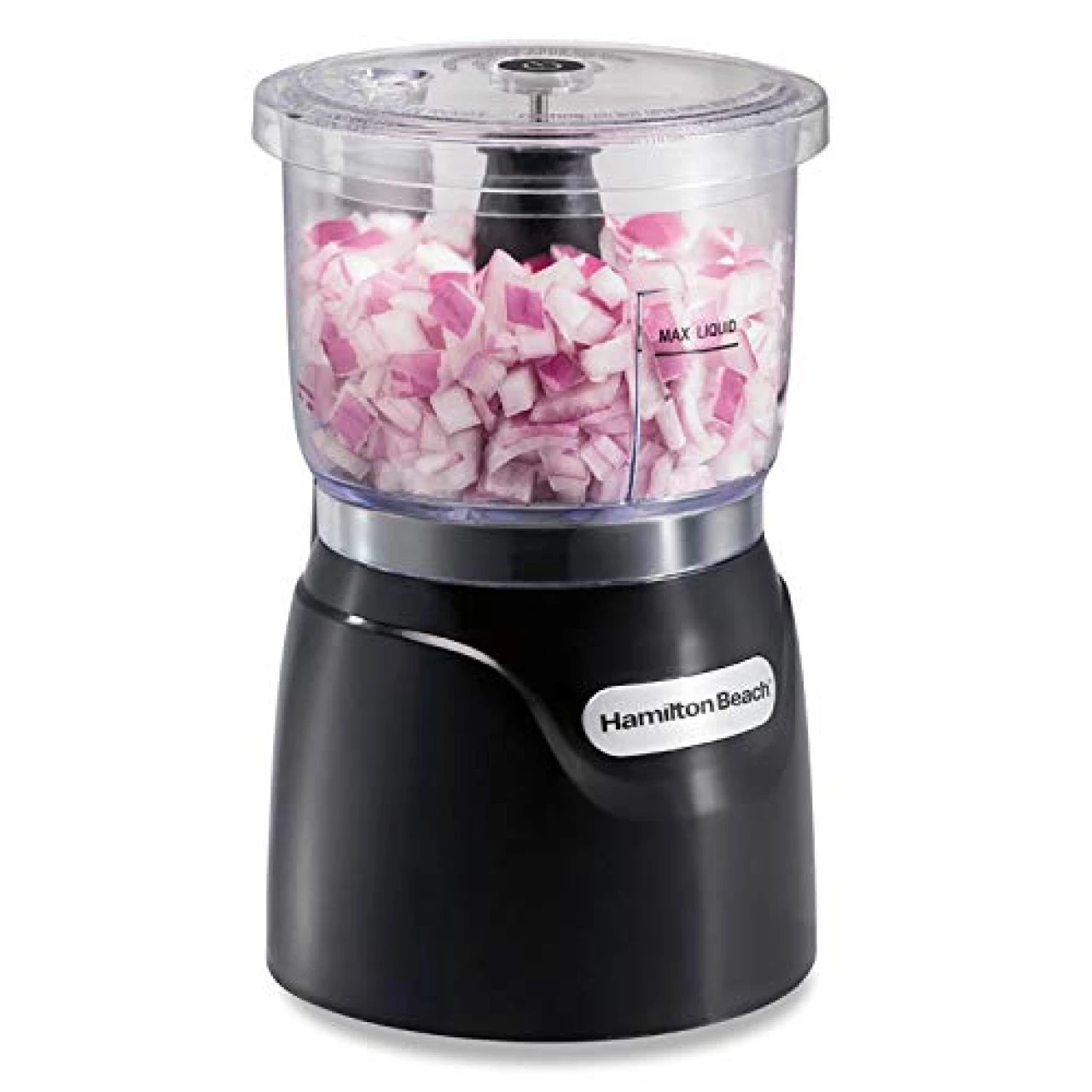 Hamilton Beach Electric Vegetable Chopper &amp; Mini Food Processor, 3-Cup, 350 Watts, for Dicing, Mincing, and Puree, Black (72850)