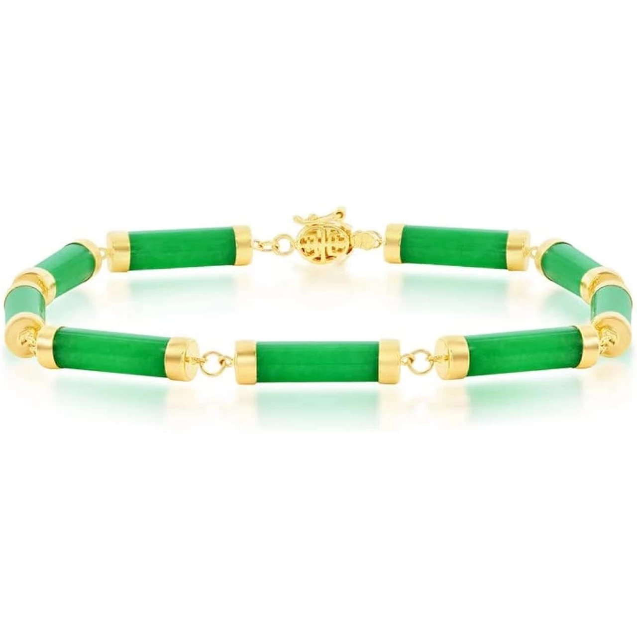 Beaux Bijoux Jade Gemstone Bracelets for Women in 14k Gold - Chinese Good Luck Bracelet
