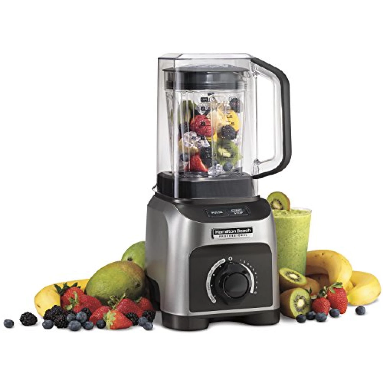 Hamilton Beach Professional Quiet Shield Blender, 1500W, 32oz BPA Free Jar, 4 Programs &amp; Variable Speed Dial for Puree, Ice Crush, Shakes and Smoothies, Silver (58870), 1500W