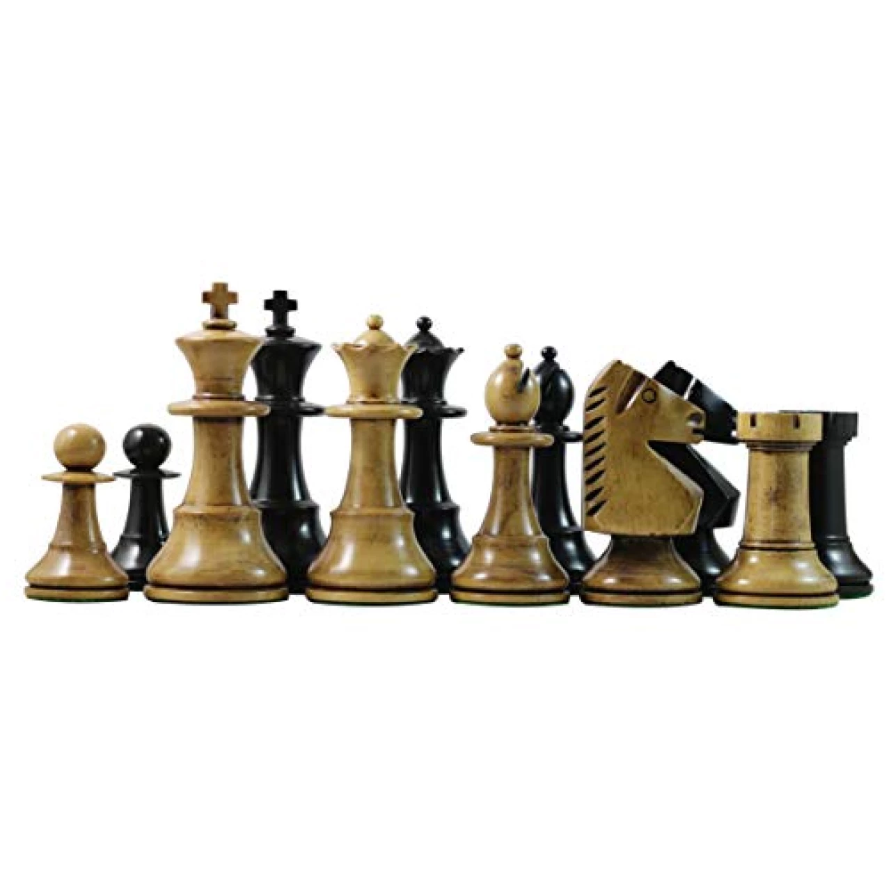Staunton Castle, Argentina 1978 Olympic Vintage Reproduction 3.75&quot; Antique/Ebonised Chess Pieces