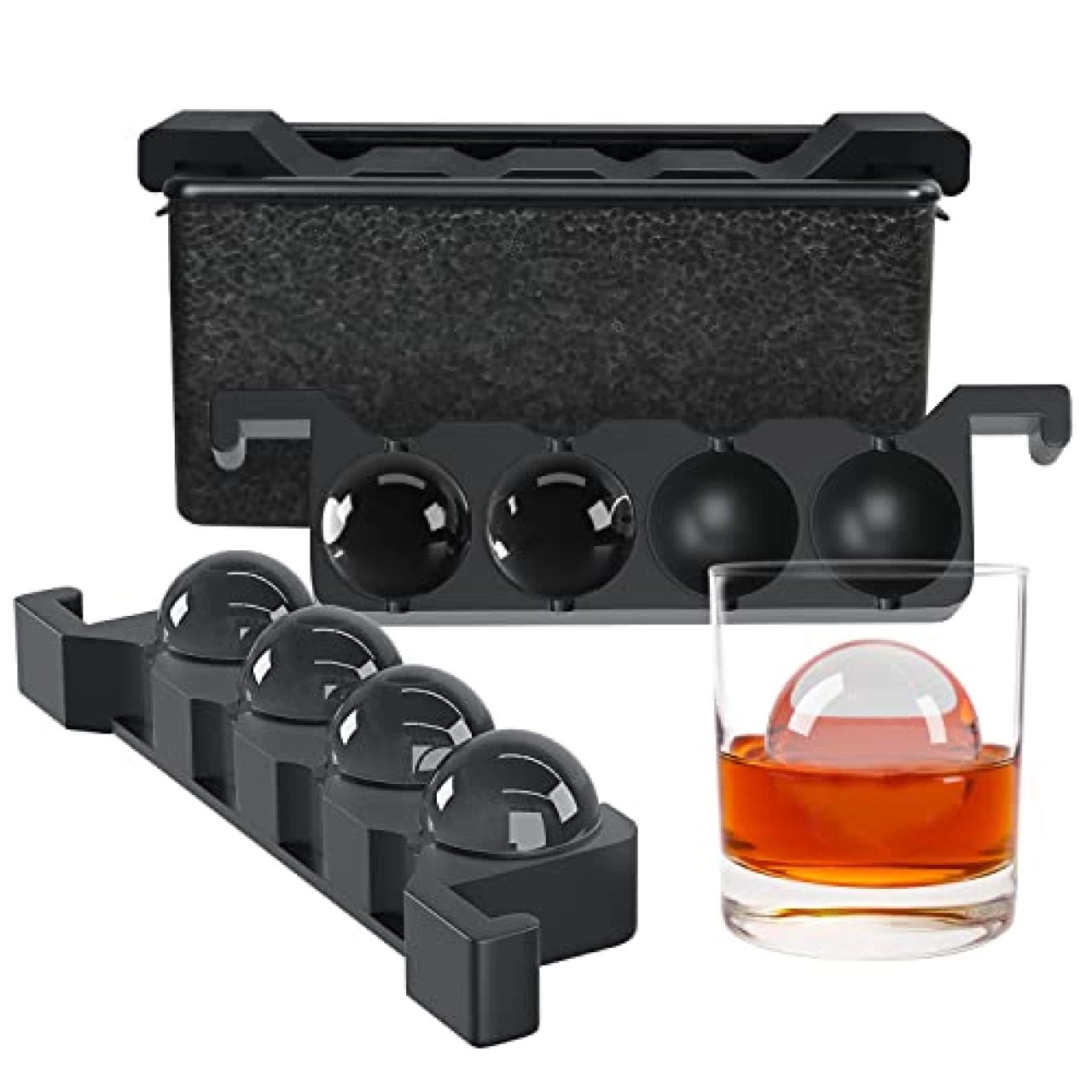 TINANA Ice Sphere Cube Maker, 2 Inch Crystal Clear prepare 8 Large Round Balls, for Cocktail, Whiskey &amp; Bourbon Drinks, Gifts for Men