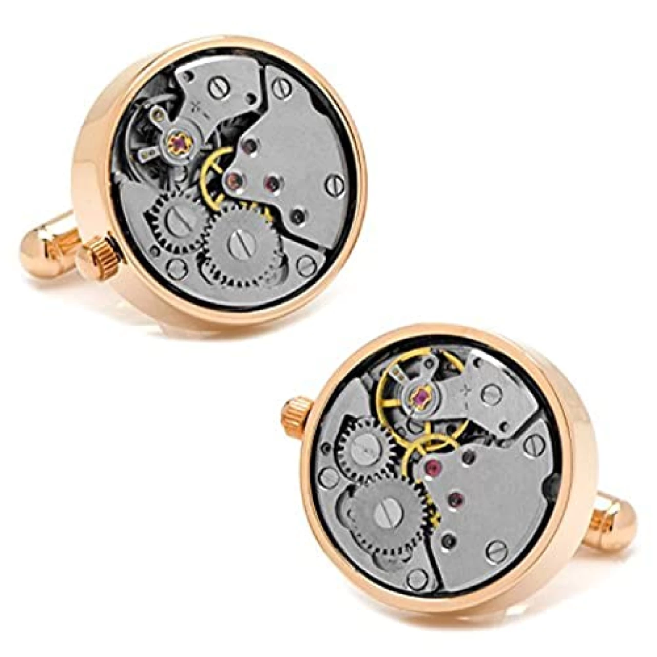 Ox and Bull Trading Co. Rose Gold Watch Movement Cufflinks
