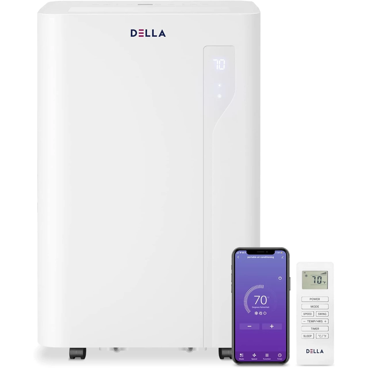 DELLA 14,000 BTU with Heat Pump Smart WiFi Enabled Portable Air Conditioner