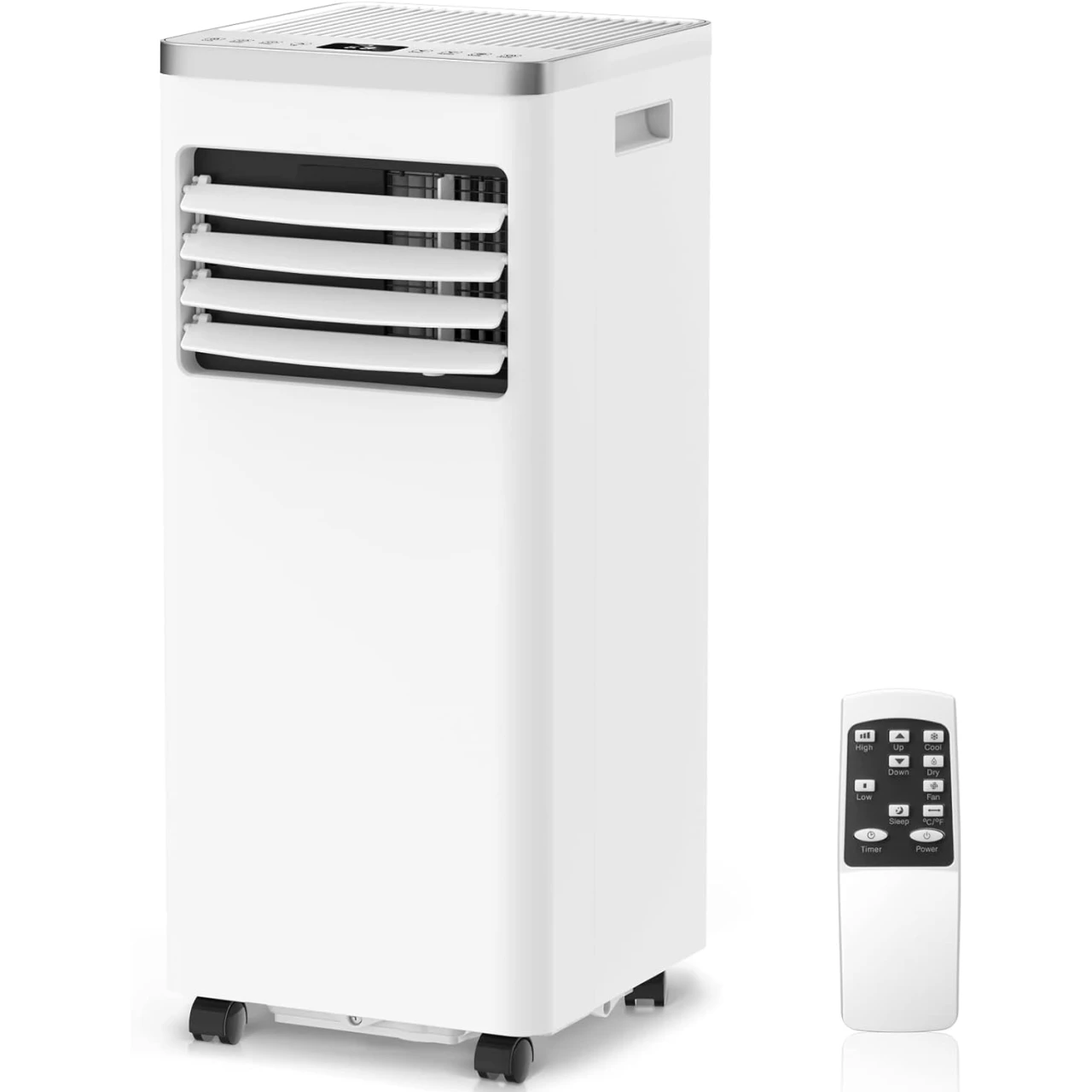 ZAFRO 10,000 BTU Portable Air Conditioners Cools up to 450 Sq.ft, Portable AC Built-in Cool, Dehumidifier, Fan Modes, Room Air Conditioner with Remote Control/Installation Kits, White