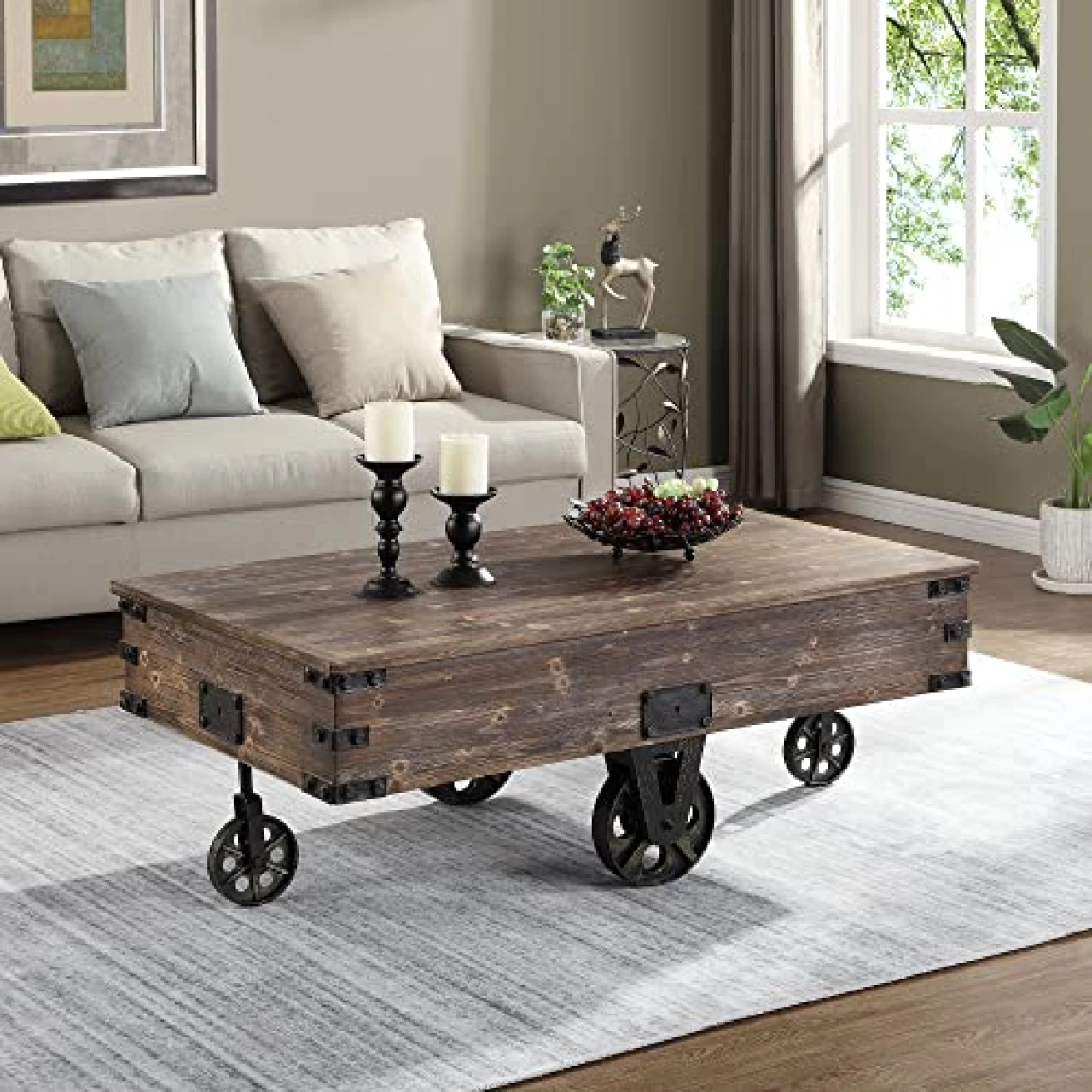 FirsTime &amp; Co. Brown Factory Cart Coffee Table