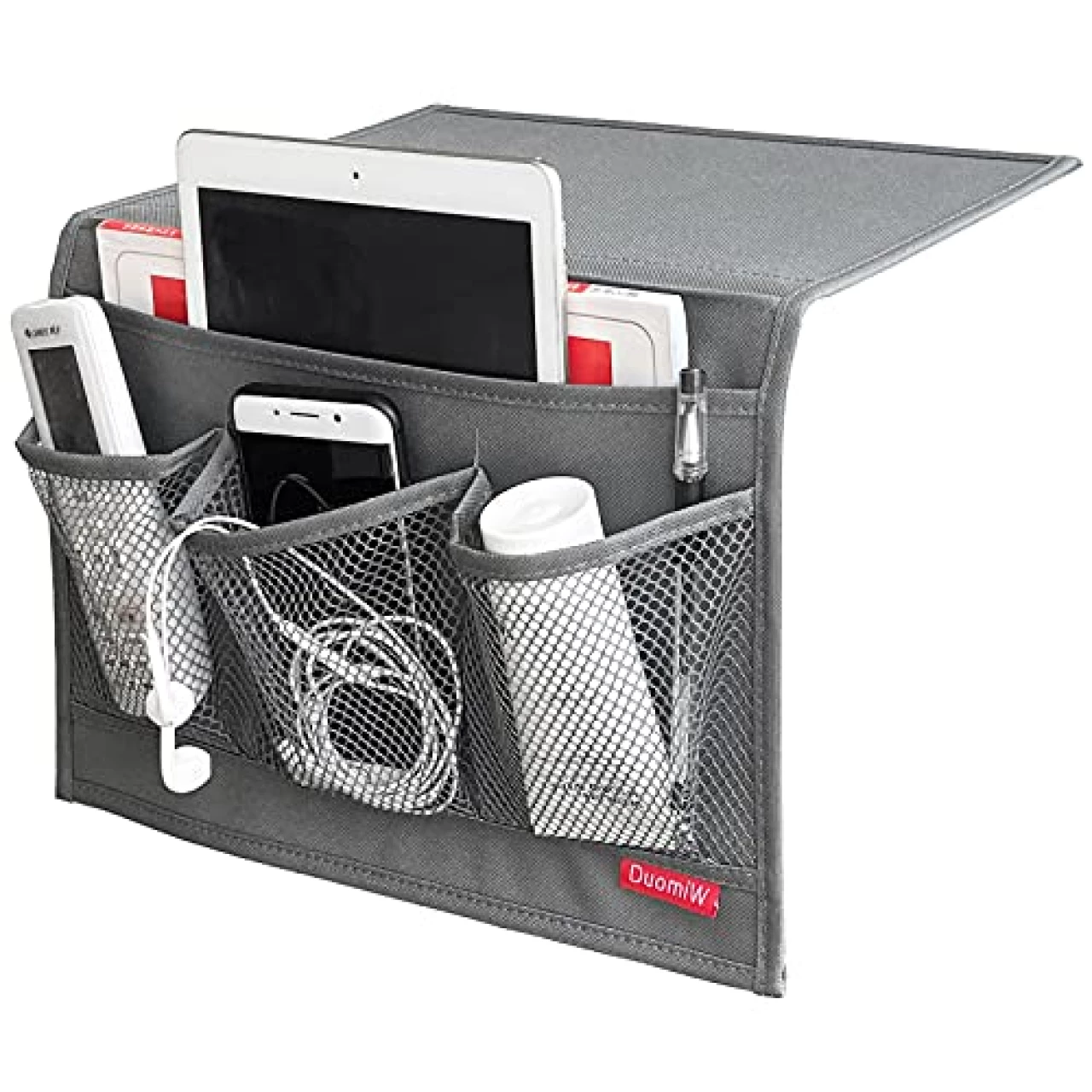 DuomiW Bedside Storage Organizer, Caddy, Table Cabinet , TV Remote Control, Phones, Magazines, Tablets, Accessories (Grey)