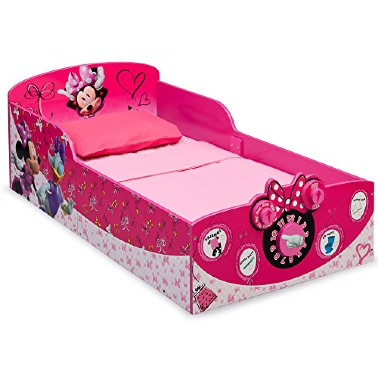 Delta Children Interactive Wood Toddler Bed - Greenguard Gold Certified, Disney Minnie Mouse