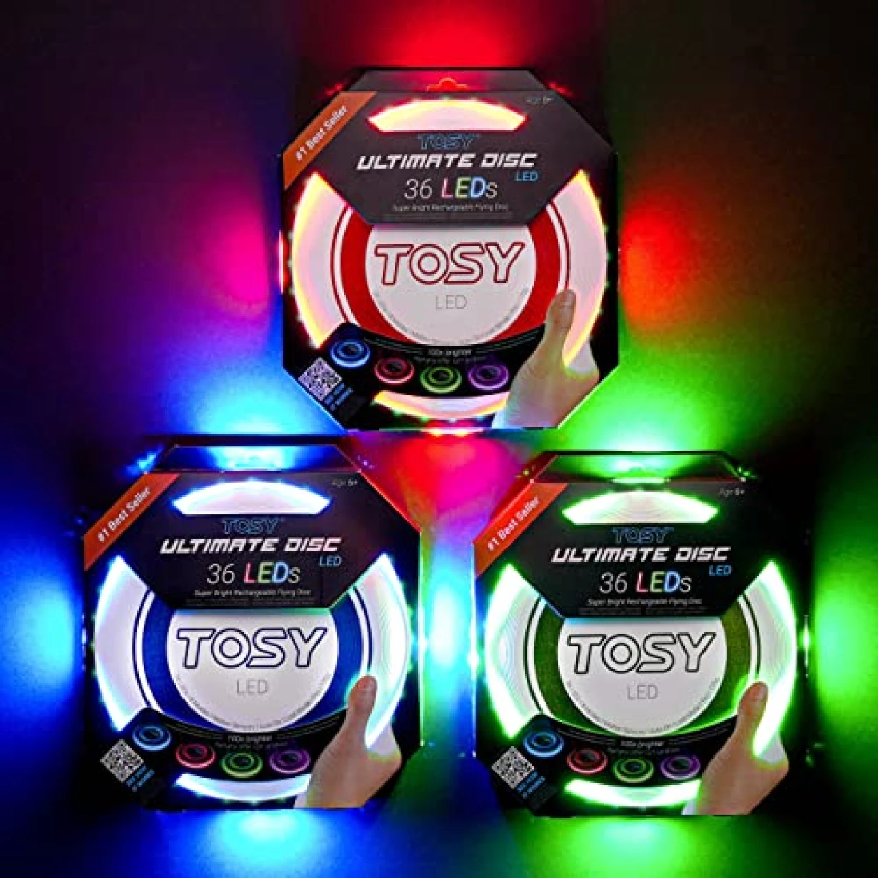 3 of TOSY 36 LEDs Flying Disc - Extremely Bright, Smart Modes, Glow in The Dark, Auto Light Up, Rechargeable, Perfect Christmas &amp; Birthday Gift for Men/Boys/Teenagers