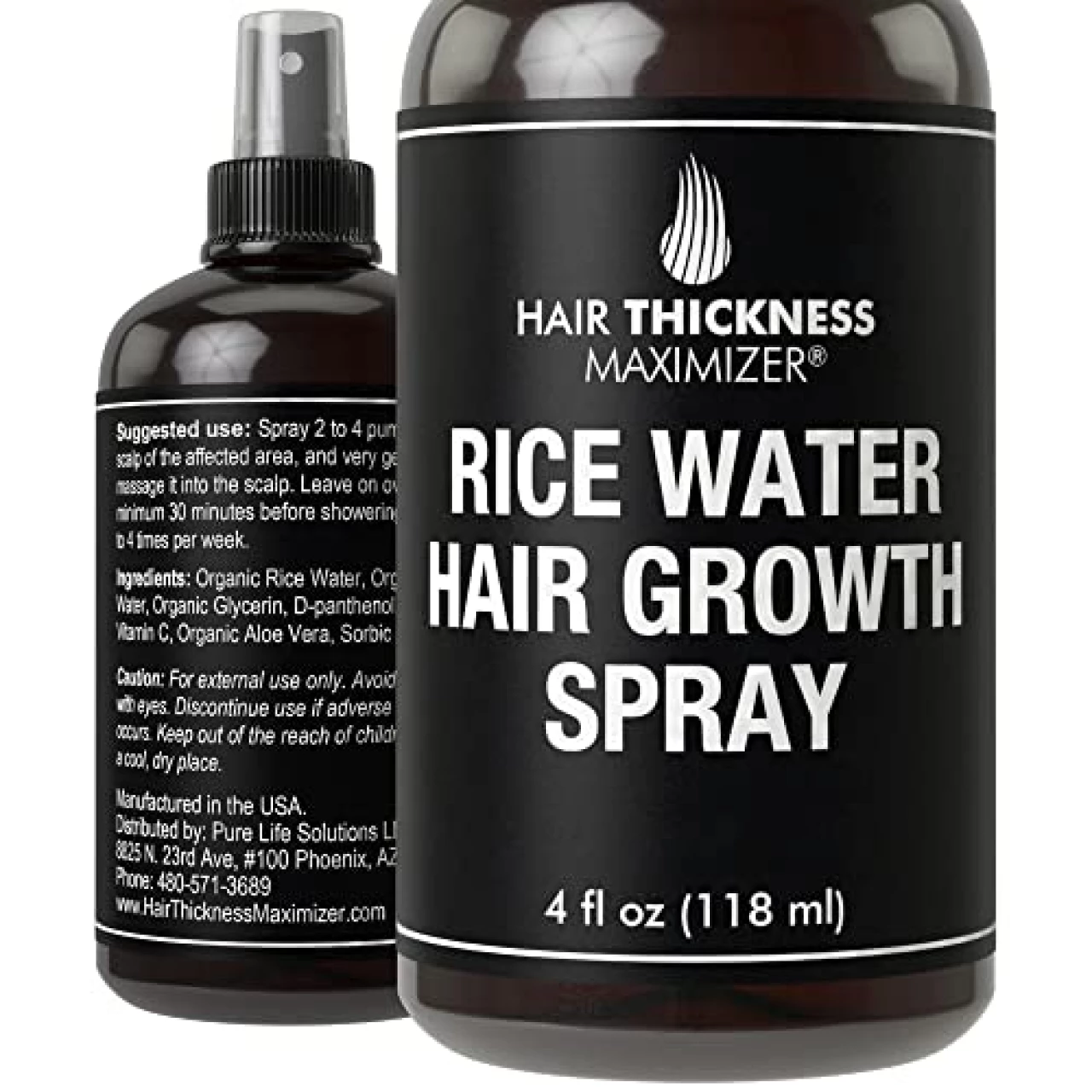 Rice Water For Hair Growth Spray. Vegan Hair Thickening Moisturizing, Hydrating Volumizer Sprays For Men, Women - Vitamin B, C, Aloe Vera. Leave In Fermented Mist For Dry, Frizzy, Weak Hair. Unscented