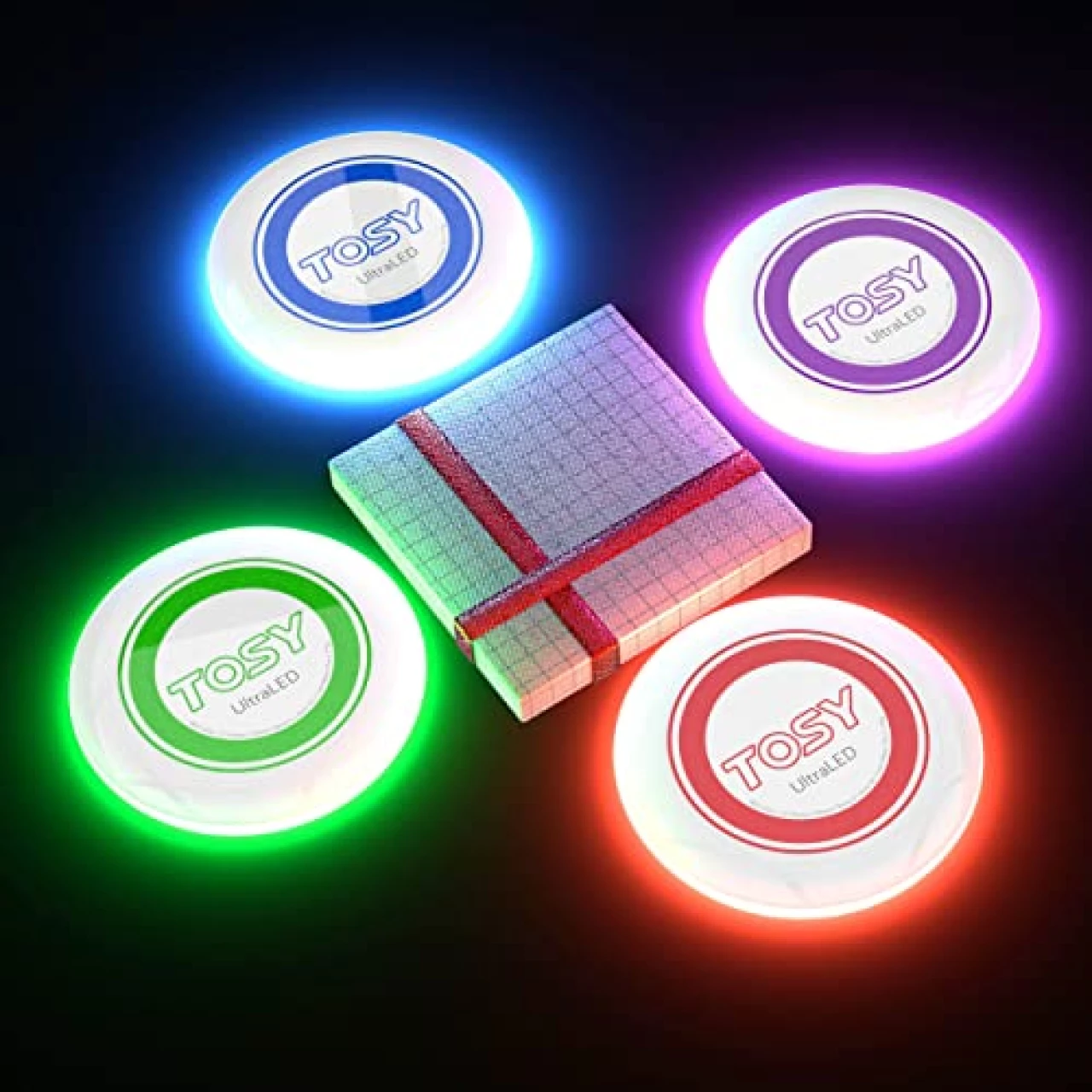 4 of TOSY 360 LEDs Flying Disc - Extremely Bright, Smart Modes, Glow in The Dark, Auto Light Up, Rechargeable, Perfect Christmas &amp; Birthday Gift for Men/Boys/Teenagers