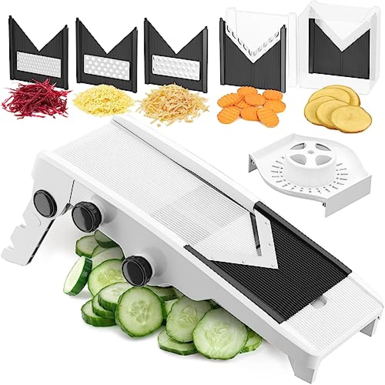 Mueller V-Pro 5-Blade Mandoline Slicer for Kitchen, Adjustable with Foldable Stand