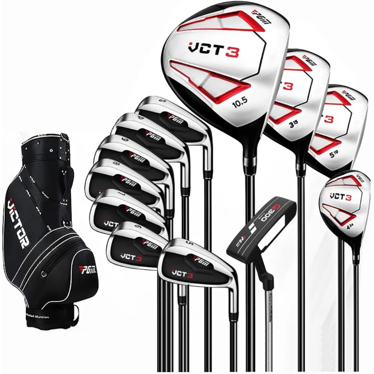 Golf Clubs Complete Set for Men 13 Piece Includes Titanium Golf Driver, 3 &amp; #5 Fairway Woods, 4 Hybrid, 5-SW Irons, Putter and Golf Bag