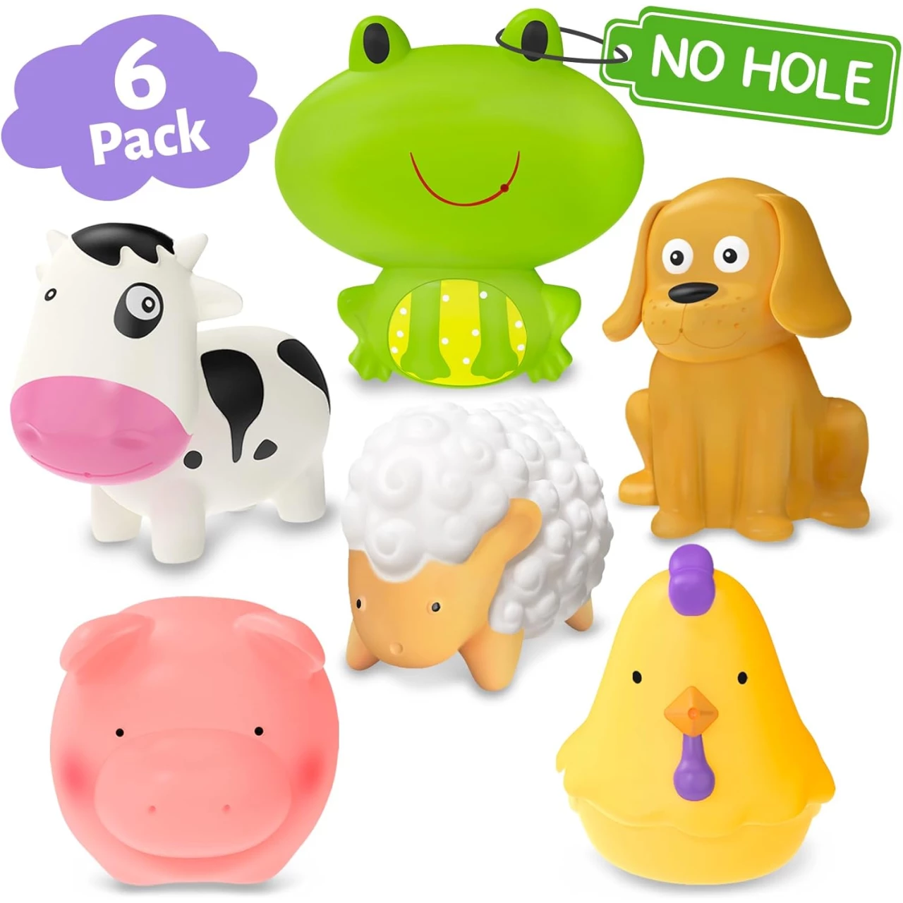 Mold Free Farm Animals Baby Bath Toys