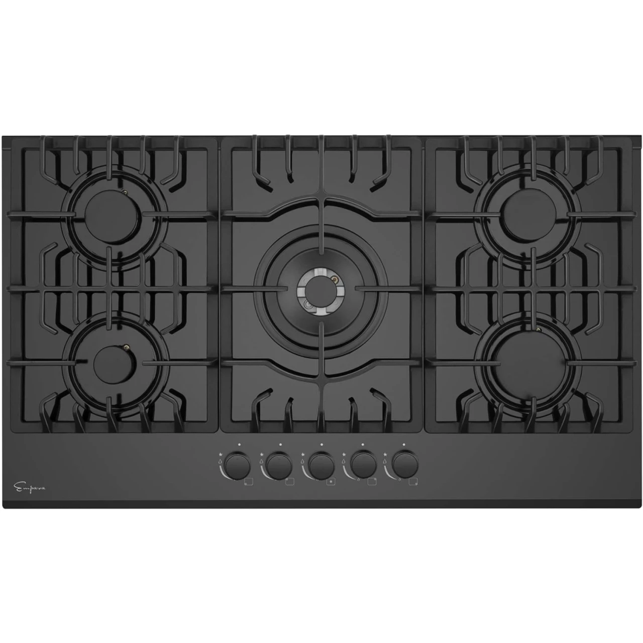 Empava 36&quot; Bulit-in Tempered Glass Gas Cooktops 5 Italy Imported Sabaf Burners Stove Tops, 36 Inch, Black