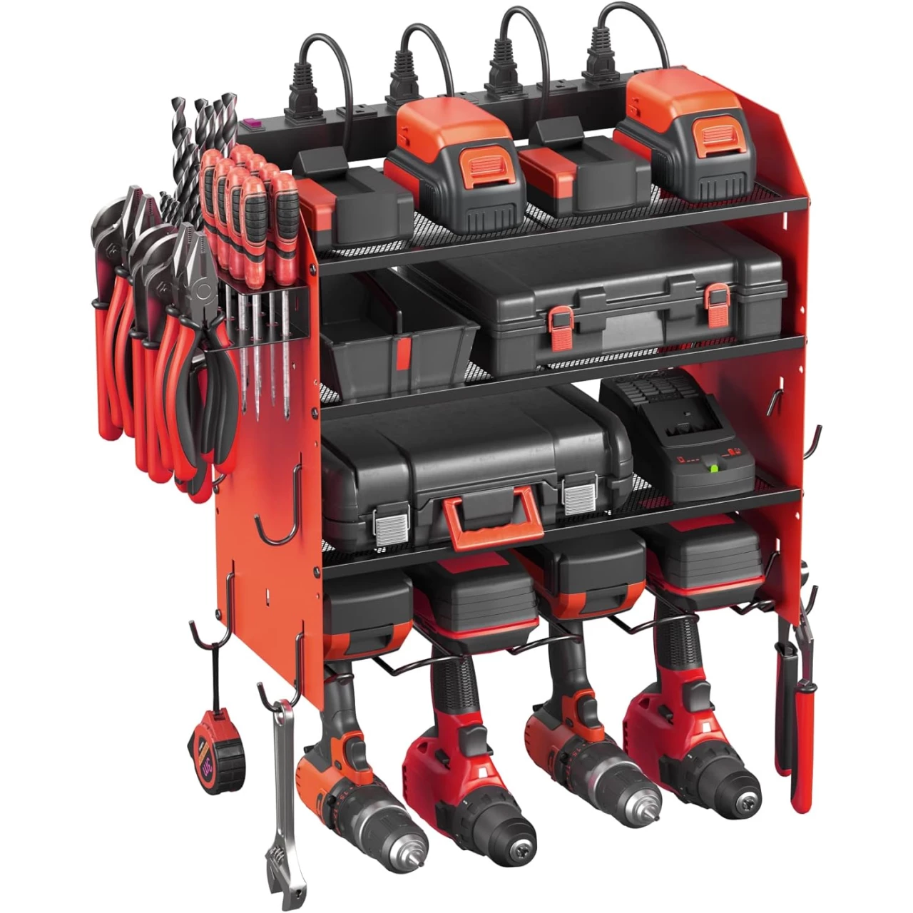 CCCEI Modular 4 Layer Movable Power Tool Organizer with Charging Station