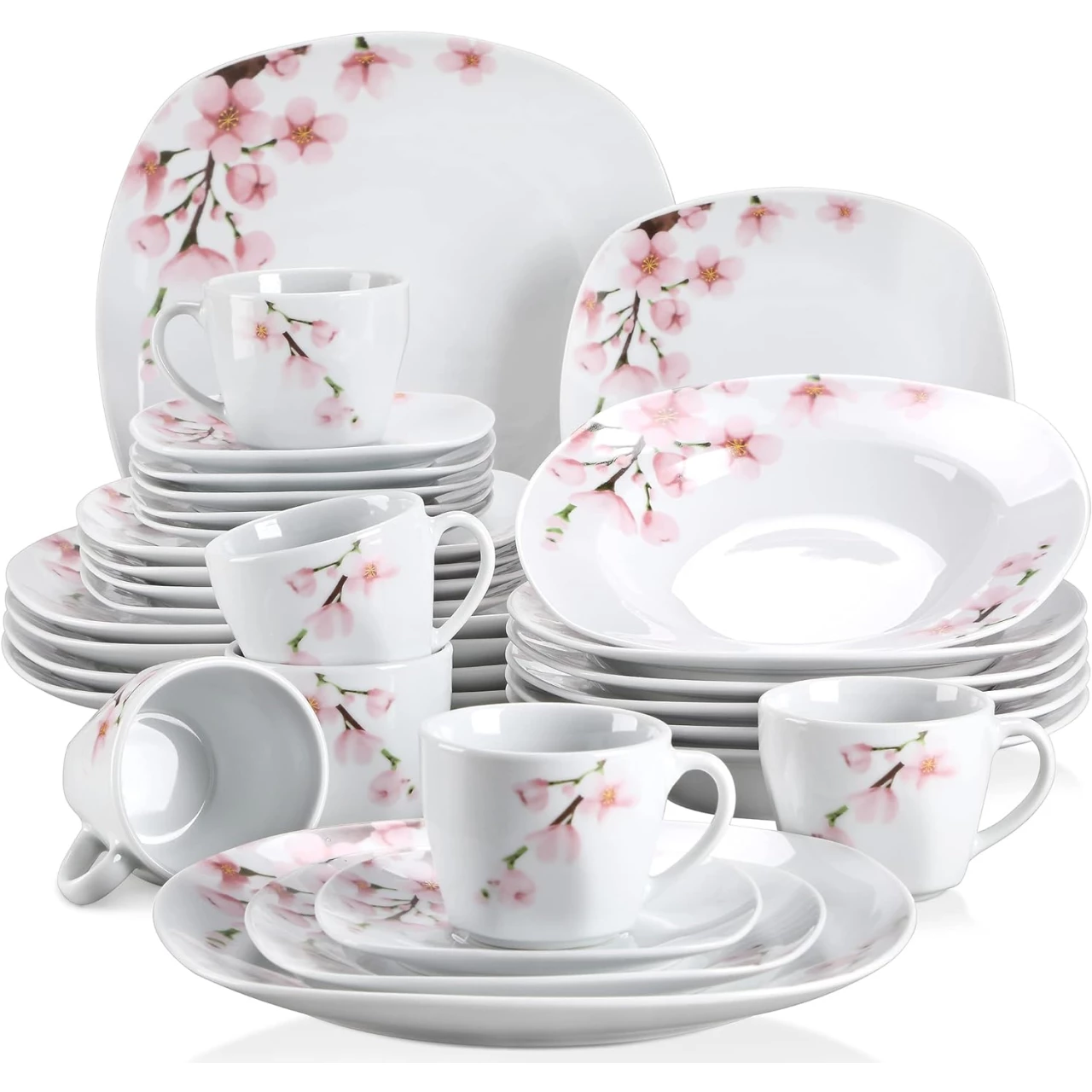 VEWEET, 30-Piece Porcelain Dinnerware Set