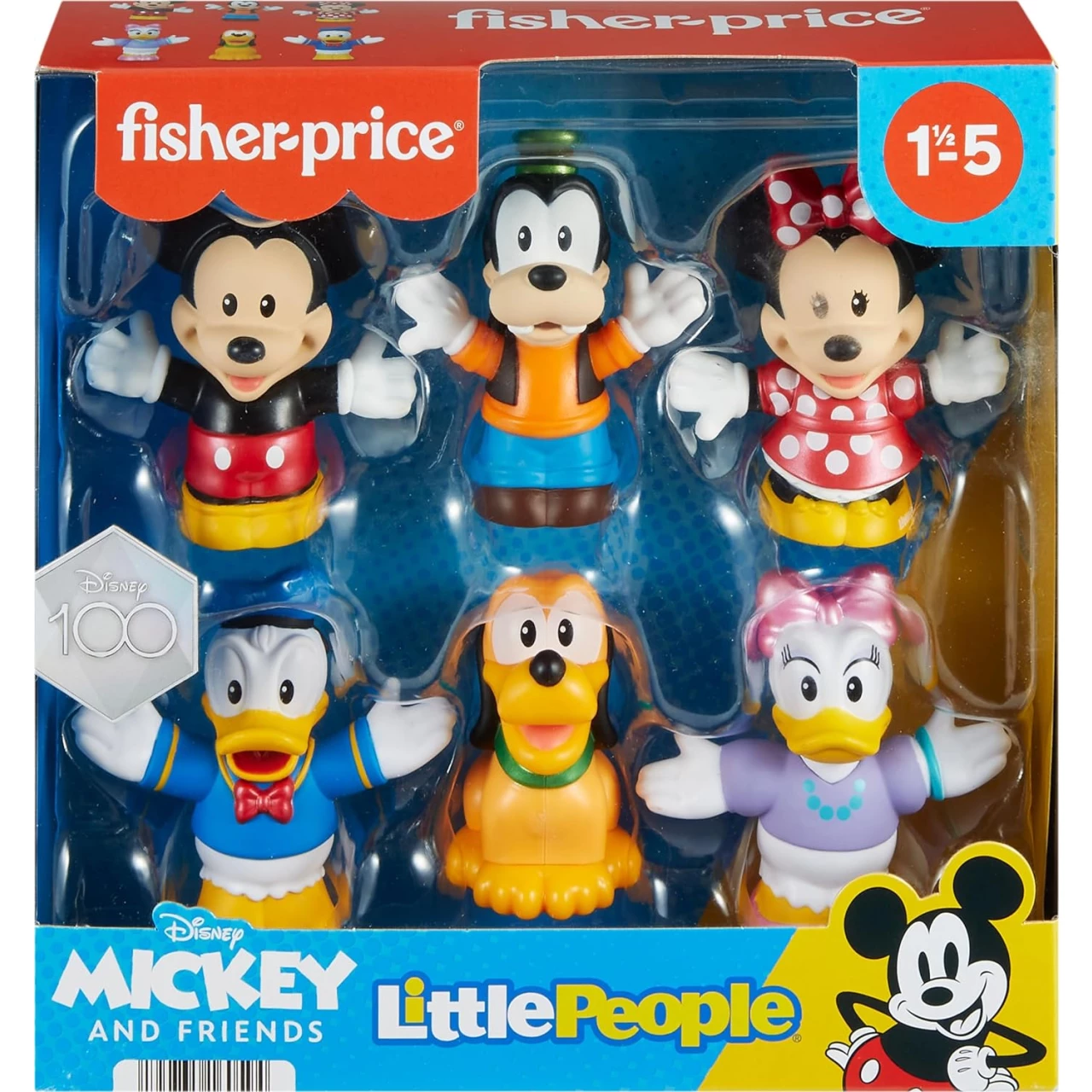 Fisher-Price Little People Toddler Toys Disney 100 Mickey &amp; Friends Figure Pack