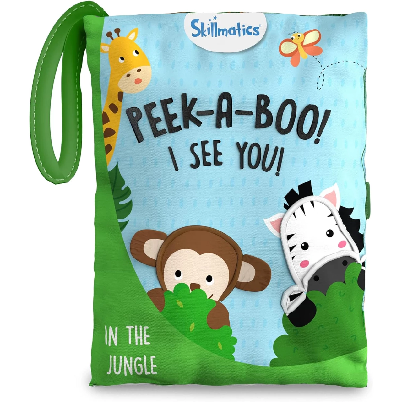 Skillmatics Peek-A-Boo Jungle Book - Soft Cloth Book for Baby, Infant &amp; Toddler Toys, Crinkle Pages for Sensory Play, Gifts for Ages 6 Months and Up