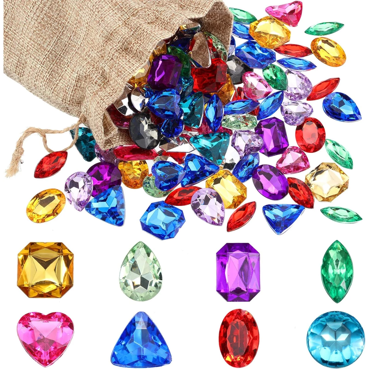 Hicarer 100 Pieces Pirate Treasure Jewels