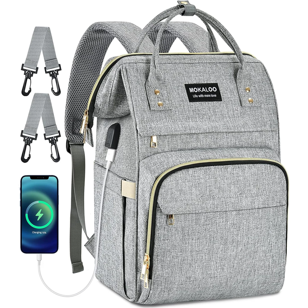 Mokaloo Diaper Bag Backpack, Large Baby Bag, Multi-functional Travel Back Pack